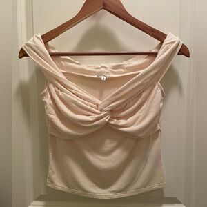 Reformation Ezlynn Knit Top — Cream — Small